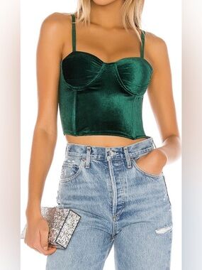 Velvet Bustiers Strapped or Strapless (Rust Orange-XL/Evergreen-L)